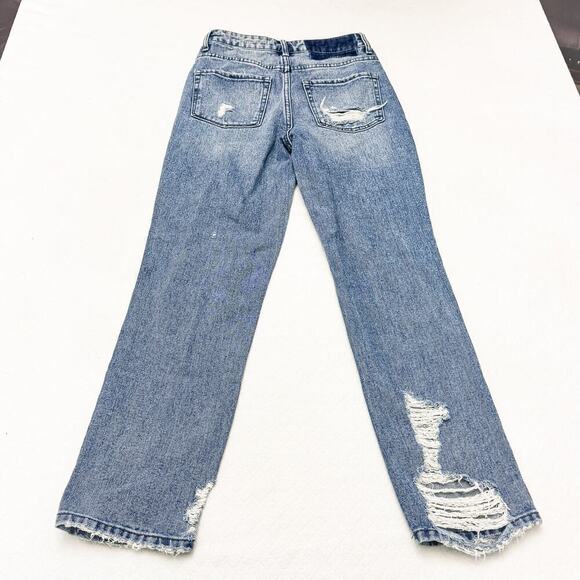 Flying Monkey Acid Wash Denim Mom Jeans Distressed Jeans Size 24 - Picture 3 of 7